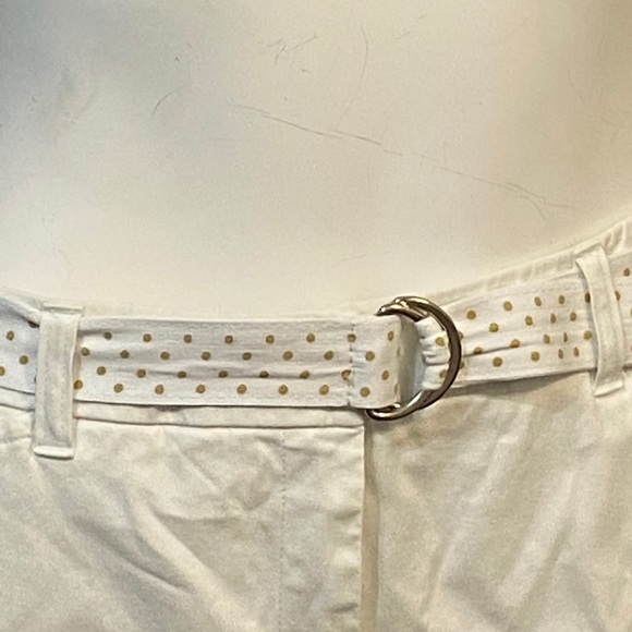 Anne Klein Ankle Pant Polka Dot Belt Stretch - Picture 2 of 5